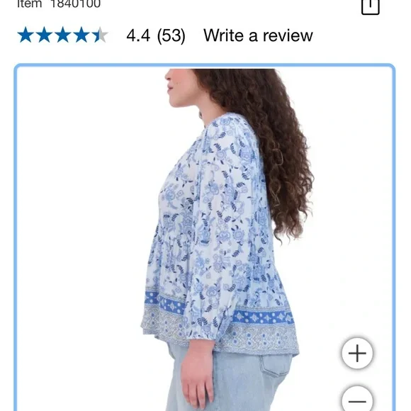 Lucky Brand Floral Blue Women's Top Medium NWT - Picture 5 of 6